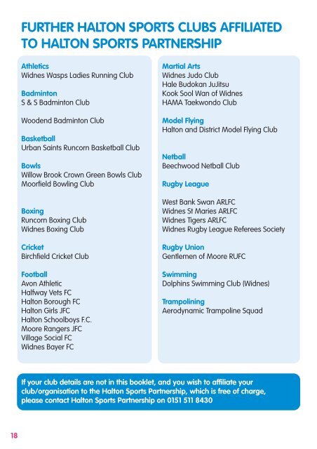 Halton Join in Local Sport 2012 Booklet - Halton Borough Council