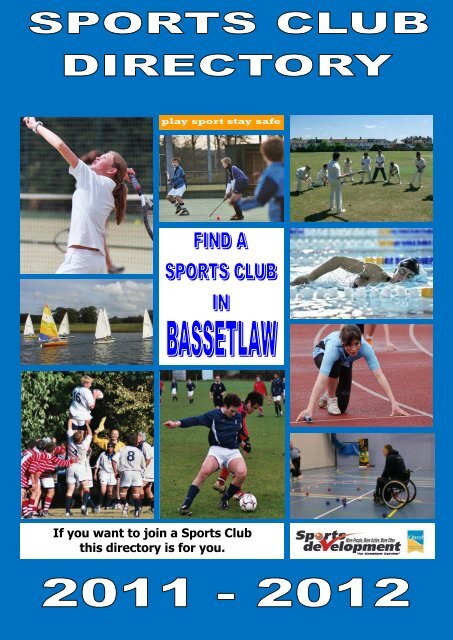 Bassetlaw Sports Club Directory 2011 - Bassetlaw District Council