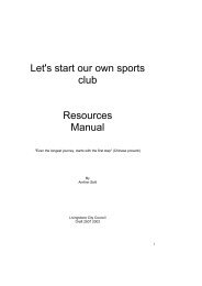 Let's start our own sports club Resources Manual - Toolkit sport for ...