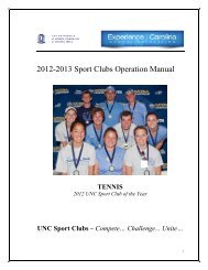 2012-2013 Sport Clubs Operation Manual - UNC Campus Rec ...