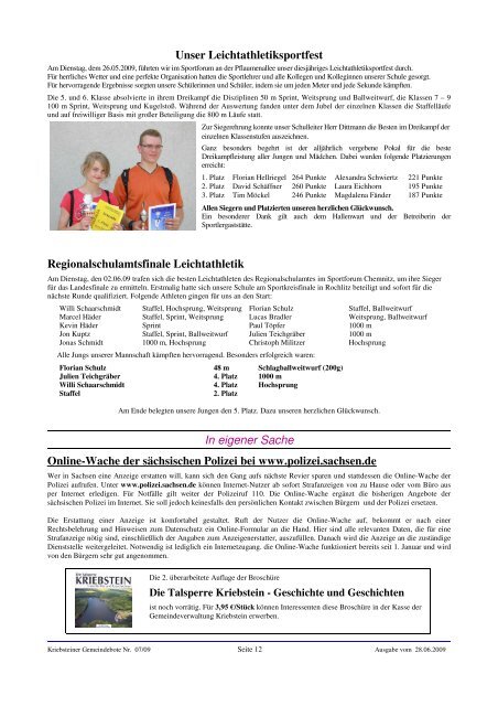 Kriebsteiner Gemeindebote - Gemeinde Kriebstein