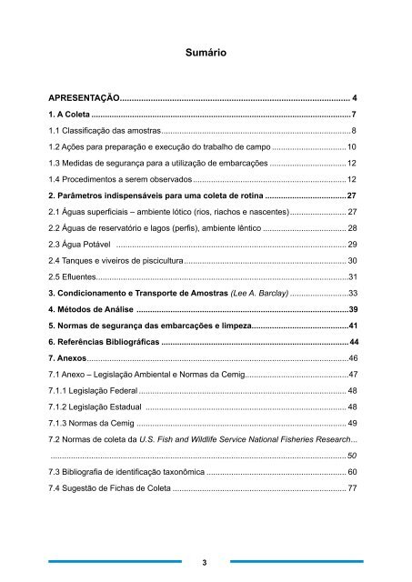 Manual de Procedimentos de Coleta e Metodologias de - Cemig