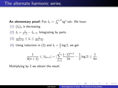 Rearrangement of series. The theorem of Levy-Steiniz. - José Bonet ...