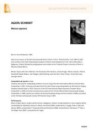 AGATA SCHMIDT Mezzo-soprano - leuwer artists management