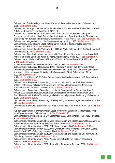 Delmenhorster Bibliographie 1741 bis 2012 - Stadt Delmenhorst