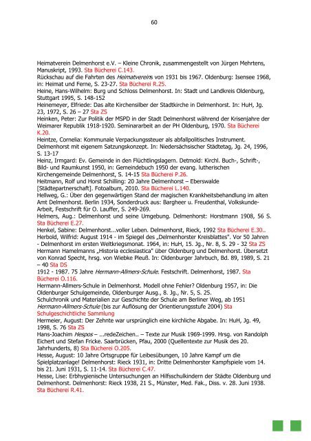 Delmenhorster Bibliographie 1741 bis 2012 - Stadt Delmenhorst