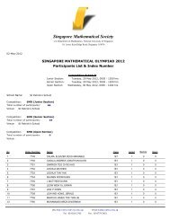 St Patrick's Sch - Singapore Mathematical Society