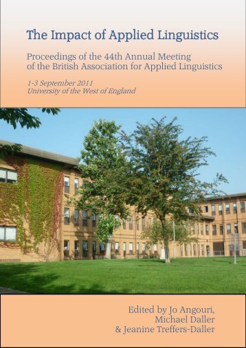 Proceedings of the - British Association for Applied Linguistics
