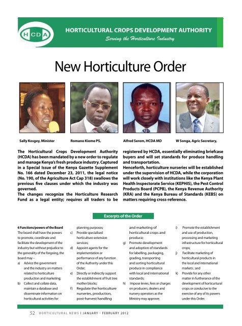 Horticultural News January - February issue