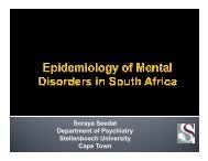 Epidemiology of mental disorders - Department of Health