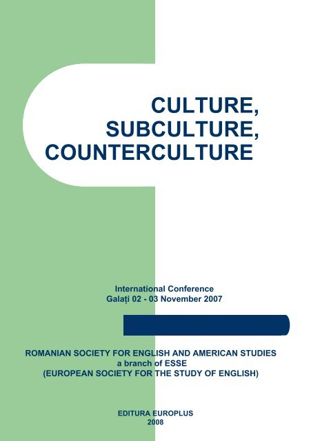 culture, subculture and counterculture - Facultatea de Litere
