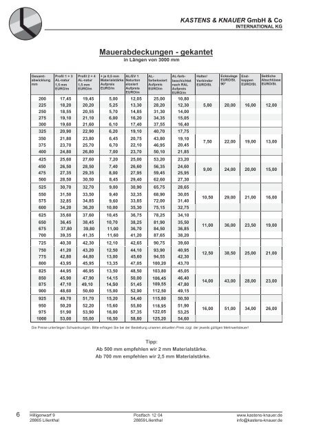 Katalog Dach & Wand - Kastens & Knauer GmbH & Co. International ...