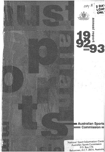 Australian Sports Commission Annual Report 1992-1993 Pt