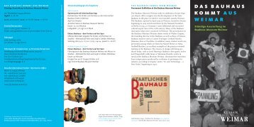 Flyer zum Bauhaus-Museum Weimar - Das Bauhaus kommt aus ...