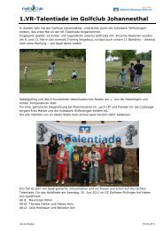 1.VR-Talentiade im Golfclub Johannesthal