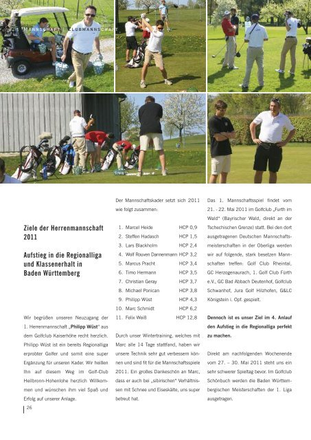 Golf-Club Heilbronn-Hohenlohe e.V. Club-Magazin