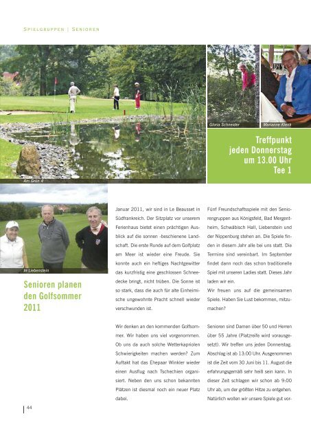 Golf-Club Heilbronn-Hohenlohe e.V. Club-Magazin
