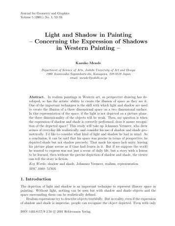 Light and Shadow in Painting - Heldermann-Verlag