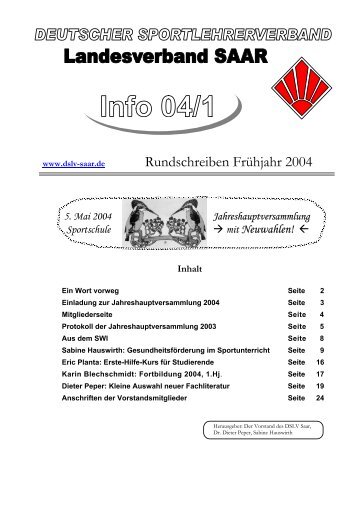 Rundschreiben Frühjahr 2004 - DSLV Deutscher ...