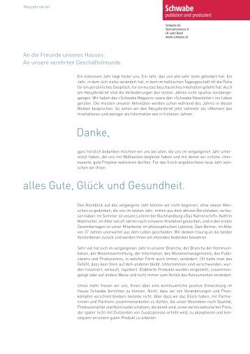 Neujahrsbrief 2011 - Schwabe