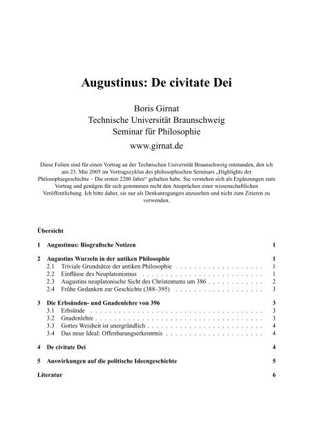 Augustinus: De civitate Dei