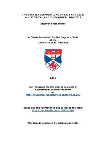 Stephen Eccher PhD thesis - Research@StAndrews:FullText ...