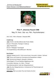 Prior P. Johannes Pausch OSB Mag. Dr. theol., Dipl. soz. Päd ...