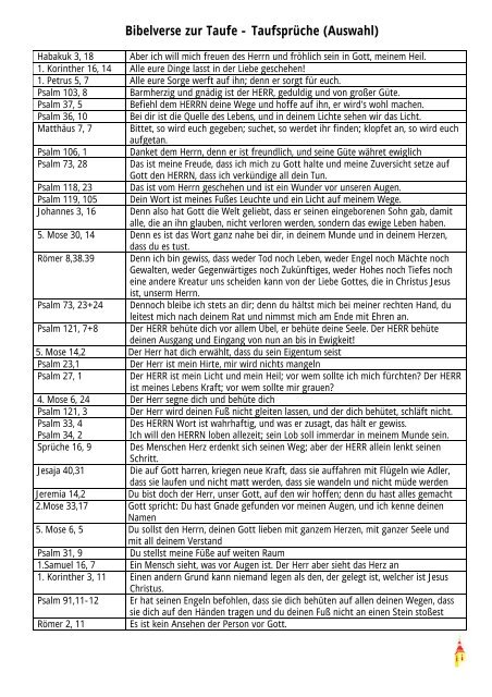 Bibelverse Zur Taufe Taufspruche Auswahl