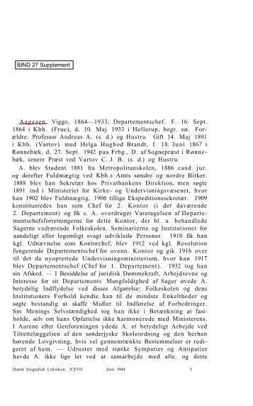 Aagesen, Viggo, 1864—1933, Departementschef. F. 16 ... - Rosekamp