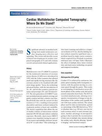 Cardiac Multidetector Computed Tomography: Where Do We Stand?