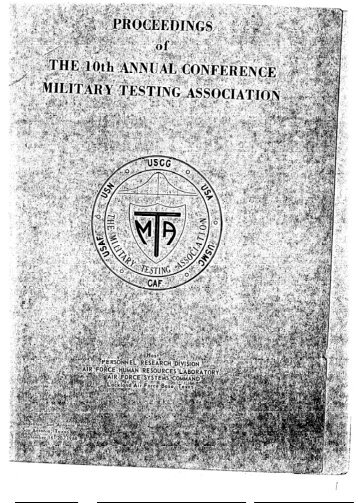 Proceedings - International Military Testing Association