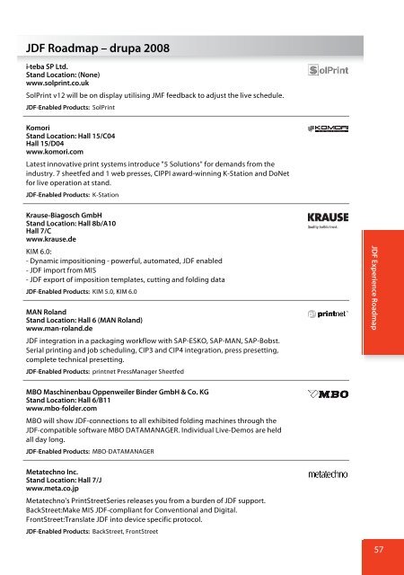 JDF Roadmap Broschüre - CIP4