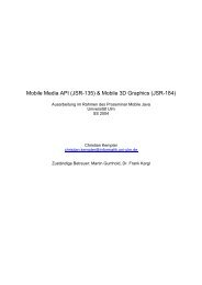 Mobile Media API (JSR-135) & Mobile 3D Graphics ... - Universität Ulm