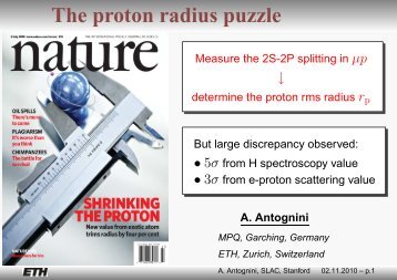 The proton radius puzzle - SLAC