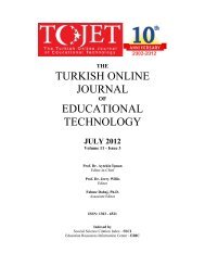 TURKISH ONLINE JOURNAL EDUCATIONAL TECHNOLOGY - tojet