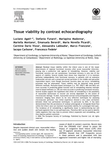 Tissue viability by contrast echocardiography - EHJ Cardiovascular ...