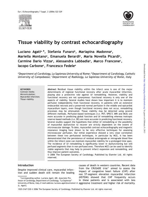 Tissue viability by contrast echocardiography - EHJ Cardiovascular ...