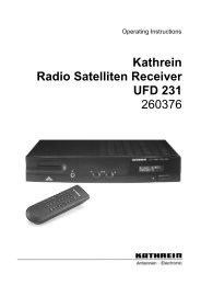 Operating Instructions Radio Satelliten Receiver UFD 231 - Kathrein