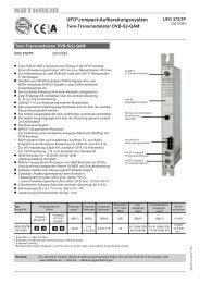 9363721, UFOcompact-Aufbereitungssystem Twin ... - Kathrein