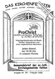 Gemeindebrief Nr. 54 - Frühling 2006