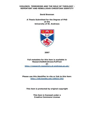 David Brannan PhD Thesis - University of St Andrews