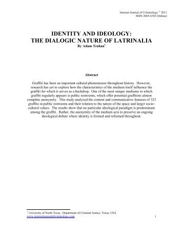 the dialogic nature of latrinalia - Internet Journal of Criminology