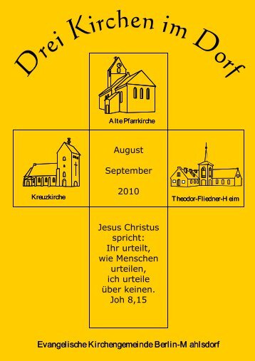 Gottesdiensten unserer Gemeinde - Kirche Mahlsdorf