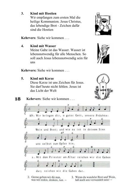 Erstkommunion Lieder 2 - Katholische Pfarrei Vilseck St. Ägidius