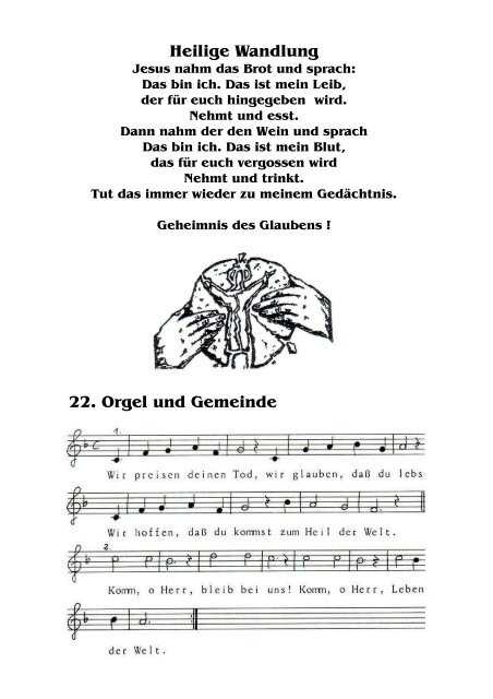 Erstkommunion Lieder 2 - Katholische Pfarrei Vilseck St. Ägidius