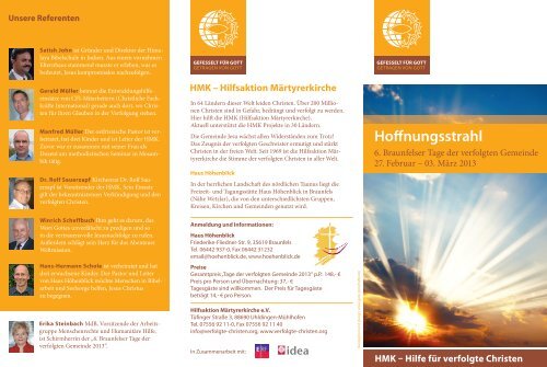 6 Braunfelser Tage Der Verfolgten Gemeinde Hmk Hilfe Fur