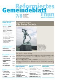 reformiertes gemeindeblatt juli/august 2011 - ref. Kirche Thun