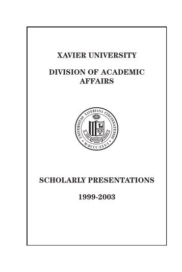 LB Scholarly Papers.indb - Digital Space @ Xavier - Xavier University