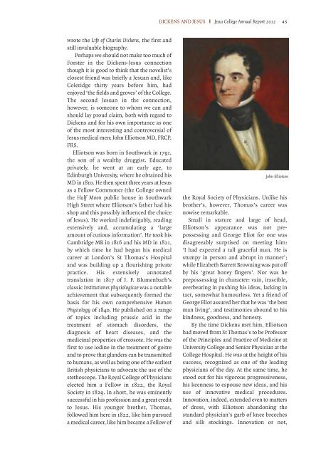 2012 Annual Report - Jesus College - University of Cambridge