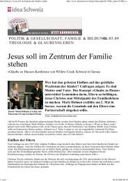 Idea Schweiz: Jesus soll im Zentrum der Familie - verein-web.ch